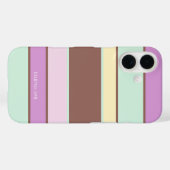 Coques Case-Mate iPhone Nom personnalisé Élégant Moderne Pastel Stripes (Verso (horizontal))