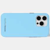 Coques Case-Mate iPhone Nom personnalisé Élégant Simple Clair Bleu Gris (Verso (horizontal))