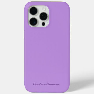 Coque iPhone 15 Pro Max Nom personnalisé Élégant Simple Lavande Purple