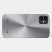 Coques Case-Mate iPhone Nom personnalisé en métal brossé (Dos (Horizontal))