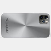 Coques Case-Mate iPhone Nom personnalisé en métal brossé (Dos (Horizontal))