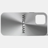 Coques Case-Mate iPhone Nom personnalisé en métal brossé  (Verso (horizontal))