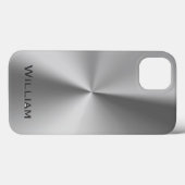 Coques Case-Mate iPhone Nom personnalisé en métal brossé (Verso (horizontal))