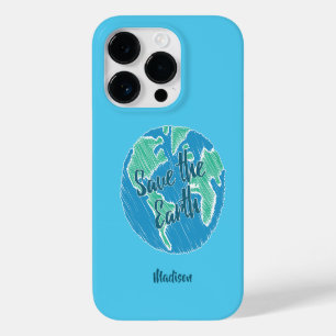 Coque Pour iPhone 14 Pro Nom Personnalisé Enregistrer La Terre