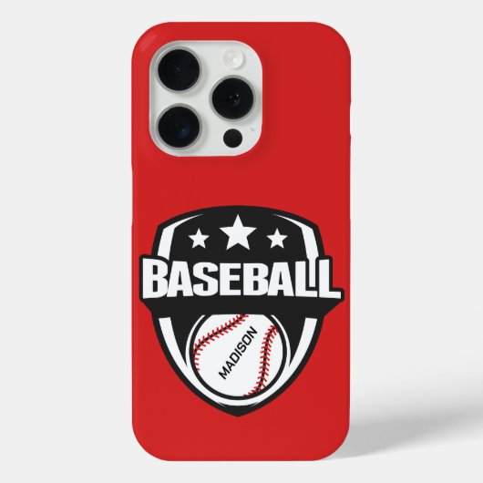 Coques Case-Mate iPhone Nom personnalisé et base-ball couleur (Verso)