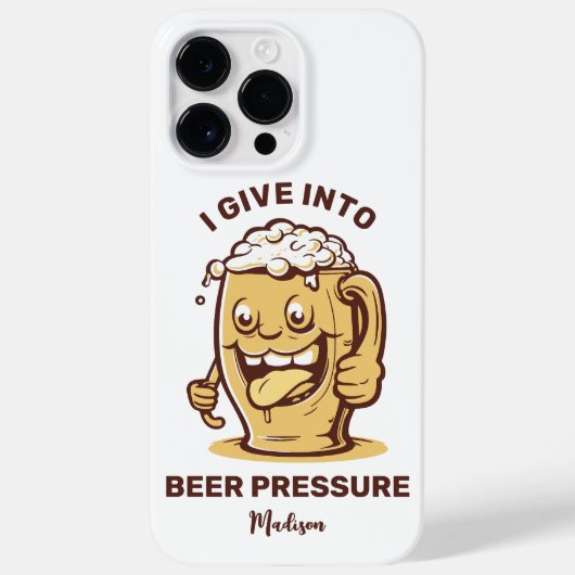Coques Case-Mate iPhone Nom personnalisé et bière texte amusant (Verso)