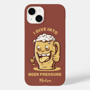 Coque Pour iPhone 14 Nom personnalisé et bière texte amusant