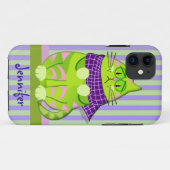 Coques Case-Mate iPhone Nom personnalisé et chat grincheux (Dos (Horizontal))