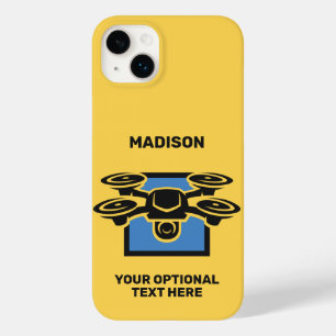 Coque Pour iPhone 14 Plus Nom personnalisé et drone de texte