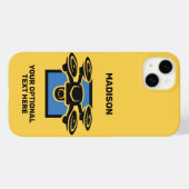 Coques Case-Mate iPhone Nom personnalisé et drone de texte (Verso (horizontal))
