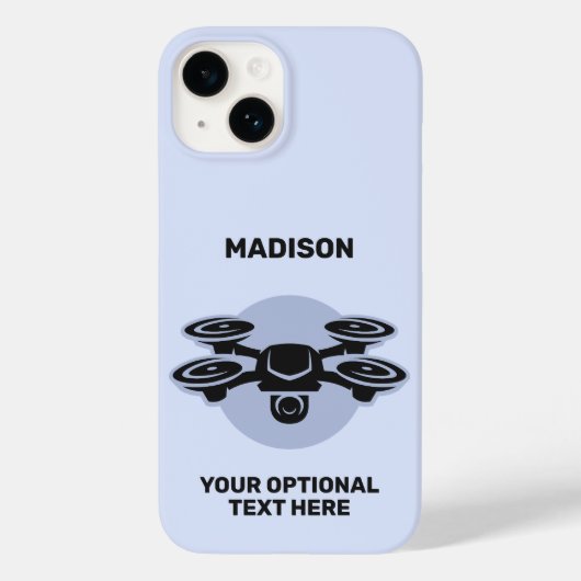 Coques Case-Mate iPhone Nom personnalisé et drone de texte (Verso)