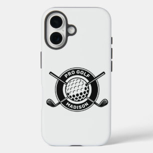 Coques iPhone 16 Nom personnalisé et golf de texte