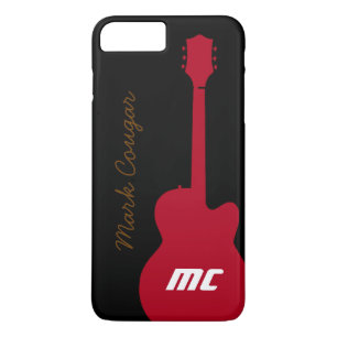 Case-Mate iPhone Case nom personnalisé et guitare rouge de roche