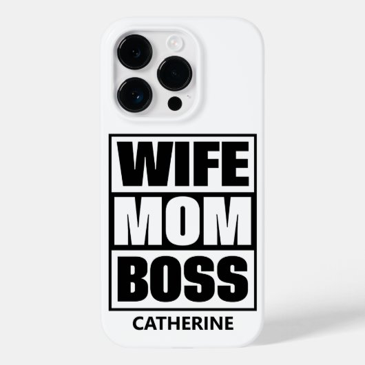 Coques Case-Mate iPhone Nom personnalisé Femme - Maman - Patron (Verso)