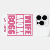 Coques Case-Mate iPhone Nom personnalisé Femme - Maman - Patron (Verso (horizontal))