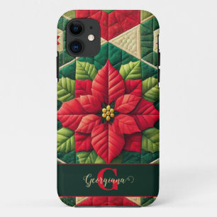 Case-Mate iPhone Case Nom personnalisé Festif Floral Patchwork Poinsetti