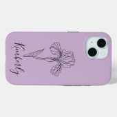 Coques Case-Mate iPhone Nom personnalisé Février iris Fleur de naissance (Verso (horizontal))