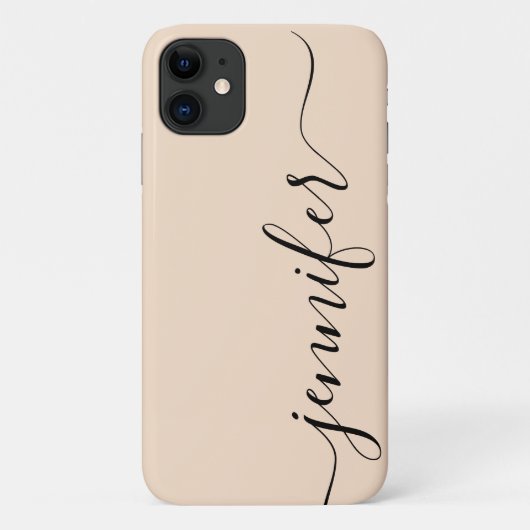 Coques Case-Mate iPhone Nom Personnalisé Fille, Script fantaisie, Linge/No (Dos)