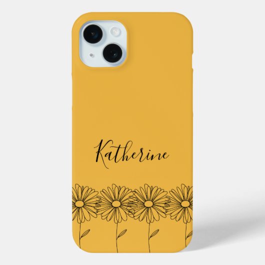 Coques Case-Mate iPhone Nom personnalisé Fleur de naissance marguerite d'a (Verso)