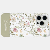 Coques Case-Mate iPhone Nom personnalisé fleur sauvage Floral (Verso (horizontal))