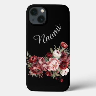 Case-Mate iPhone Case Nom personnalisé Fleurs Bourgogne