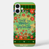Coques Case-Mate iPhone Nom personnalisé Floral Green Nouveaux débuts (Verso)