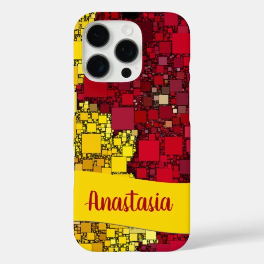 Coques Case-Mate iPhone Nom personnalisé formes géométriques texture rouge (Verso)