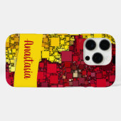 Coques Case-Mate iPhone Nom personnalisé formes géométriques texture rouge (Verso (horizontal))