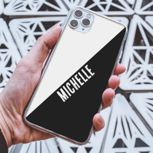 Case-Mate iPhone Case Nom personnalisé géométrique noir et blanc minimal