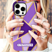 Coques Case-Mate iPhone Nom personnalisé géométrique Purple Or