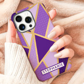Coques Case-Mate iPhone Nom personnalisé géométrique Purple Or