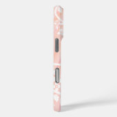 Coques Case-Mate iPhone Nom personnalisé girly monogramme floral rose blan (Verso / Droite)