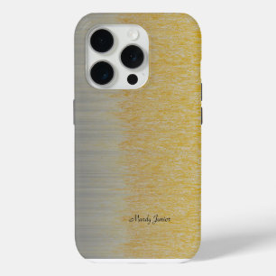 Coque iPhone 15 Pro Nom personnalisé Gold et Silver Assembly