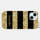 Coques Case-Mate iPhone Nom personnalisé Gold Parties scintillant Bandes n (Verso (horizontal))