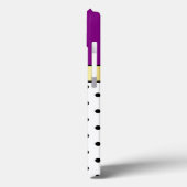 Coques Case-Mate iPhone Nom personnalisé Gold. Pois violets, blancs et noi (Verso / Gauche)