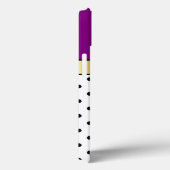 Coques Case-Mate iPhone Nom personnalisé Gold. Pois violets, blancs et noi (Verso / Droite)