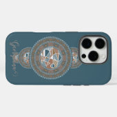 Coques Case-Mate iPhone Nom personnalisé Gold Turquoise Abstrait Ornamenta (Verso (horizontal))