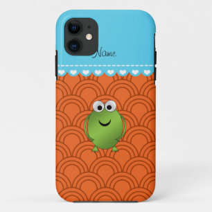Etui iPhone Case-Mate Nom personnalisé grenouille orange cercles bleu ba