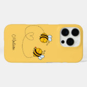 Coques Case-Mate iPhone Nom personnalisé Happy Love Bees (Verso (horizontal))