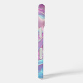 Coques Case-Mate iPhone Nom personnalisé Holographique Pastel Iridescente (Verso / Droite)