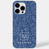 Coques Case-Mate iPhone Nom personnalisé initial en denim bleu (Verso)