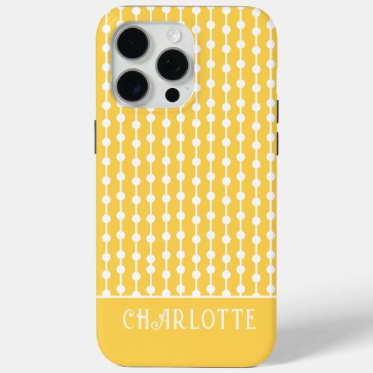 Coques Case-Mate iPhone Nom Personnalisé Jaune Elégant Moderne (Verso)