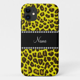 Case-Mate iPhone Case Nom personnalisé jaune léopard motif