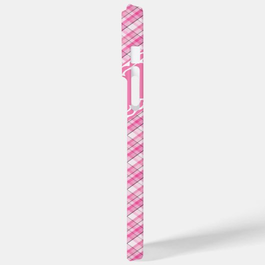 Coques Case-Mate iPhone Nom personnalisé Joli en Motif Tartan rose (Verso / Gauche)