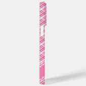 Coques Case-Mate iPhone Nom personnalisé Joli en Motif Tartan rose (Verso / Droite)