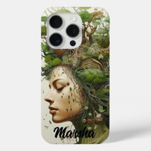Coque iPhone 15 Pro Nom personnalisé Jour des terres Femme Design
