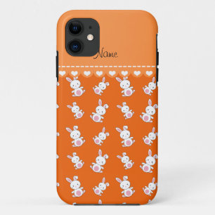 Etui iPhone Case-Mate Nom personnalisé lapin blanc orange