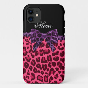 Case-Mate iPhone Case Nom personnalisé léopard rose motif pourpre arc