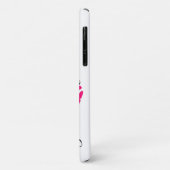 Coques Case-Mate iPhone Nom personnalisé, Lèvres rose Script, Blanc/Noir (Dos/Gauche)