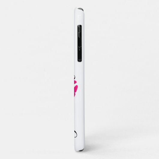 Coques Case-Mate iPhone Nom personnalisé, Lèvres rose Script, Blanc/Noir (Dos/Gauche)